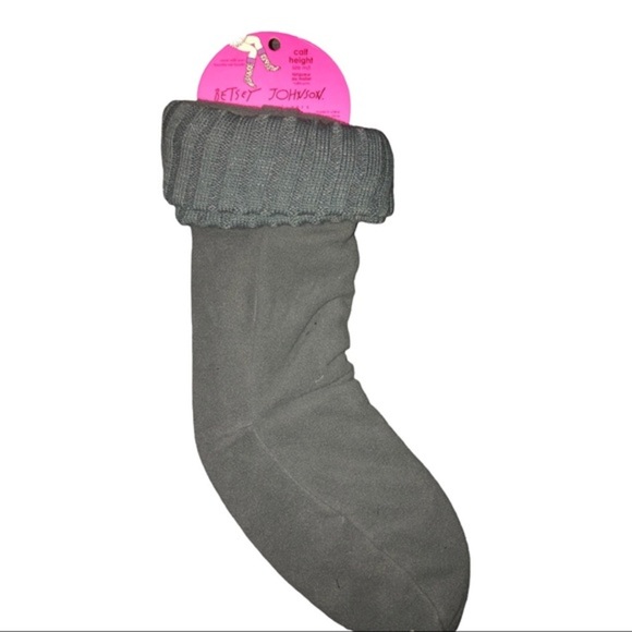 Betsey Johnson gray knitted knee hi fleece boot liner feet boot warmers - Picture 4 of 12